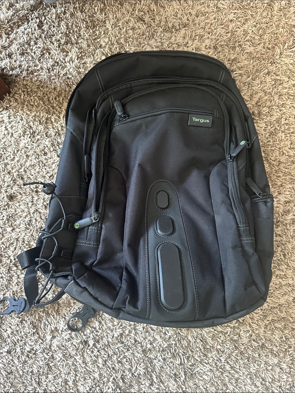Targus Black Nylon Laptop Backpack with Front Organizer